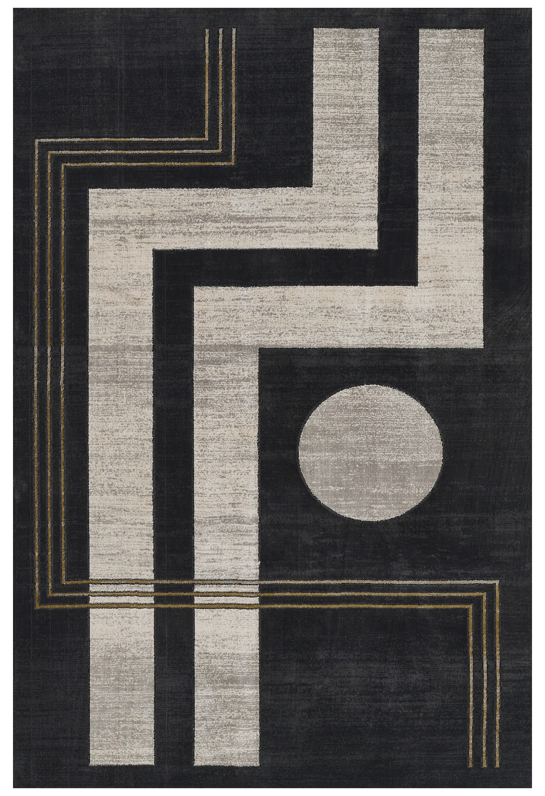Corrigan Studio® Edition Polyester Charcoal Area Rug 3''10" X 5''7" | Wayfair North America