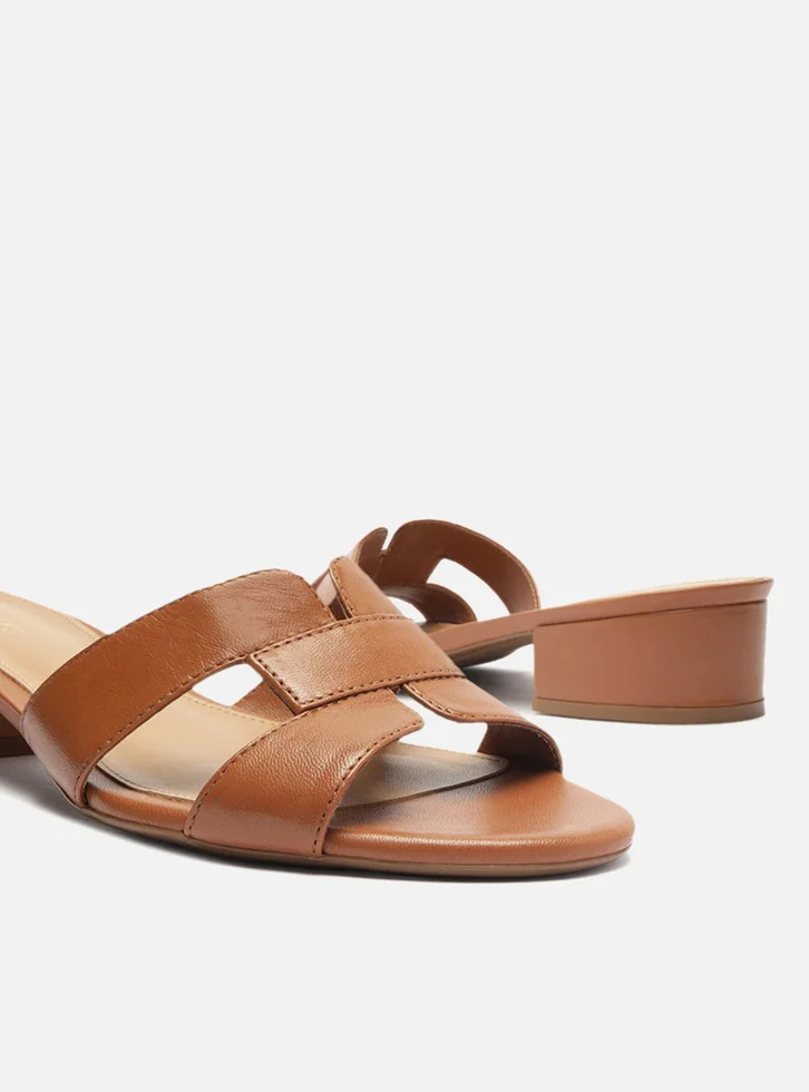 Sandália Marrom Arezzo Couro Salto Bloco Tira H | ZZ Mall (BR)