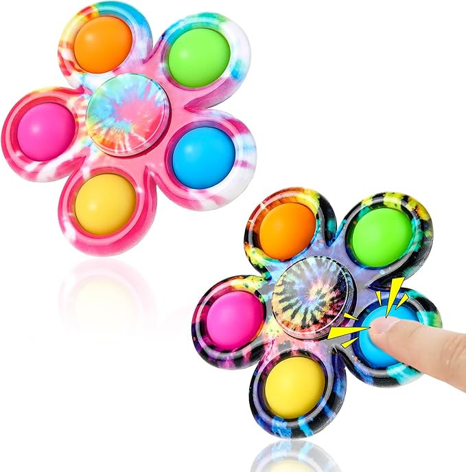 wellvo Fidget Spinner 2 Pack Easter Basket Stuffers Kids Fidget Toys Anxiety Stress Relief Reduce... | Amazon (US)