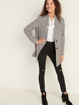 Textured Houndstooth Coat for Women | Old Navy (US)