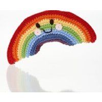 Rainbow Baby Rattle Baby Toddler Soft Toy Gift Handmade Fair Trade Crochet Cotton Sensory Play Pebbl | Etsy (US)