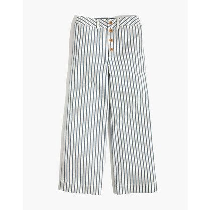 Emmett Wide-Leg Crop Pants in Stripe: Button-Front Edition | Madewell