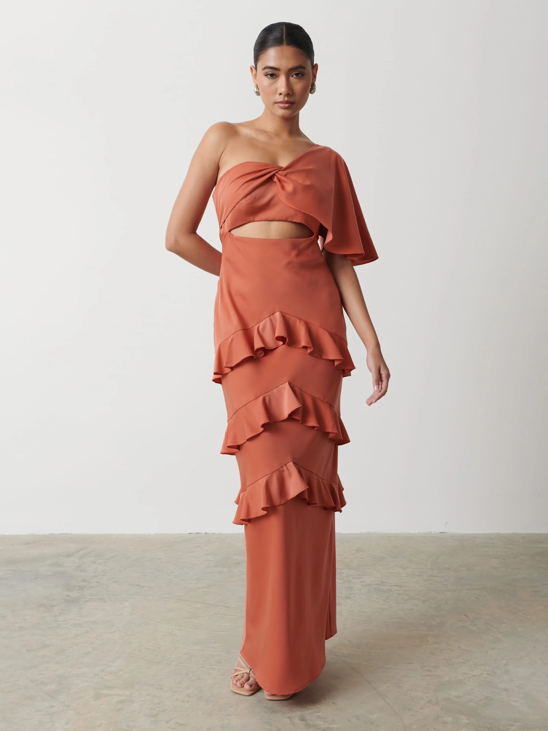 Romilly Maxi Dress - Terracotta | Pretty Lavish (UK)