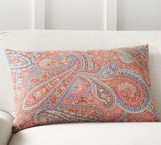 Gayle Paisley Lumbar Pillow Cover | Pottery Barn (US)