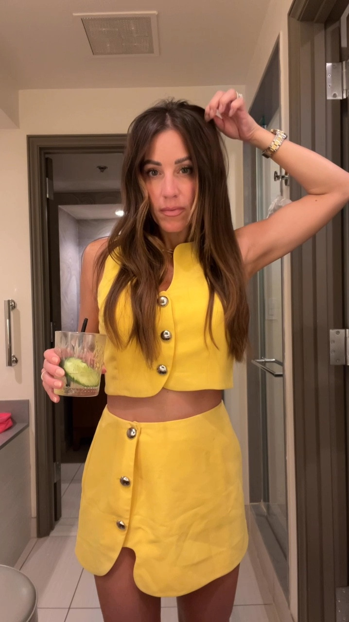 Bangles- Budha Girl
Swimsuits- M Tops + Bottoms
Pink Dress- XS
Yellow Set- Small top + skirt
Gold top- S