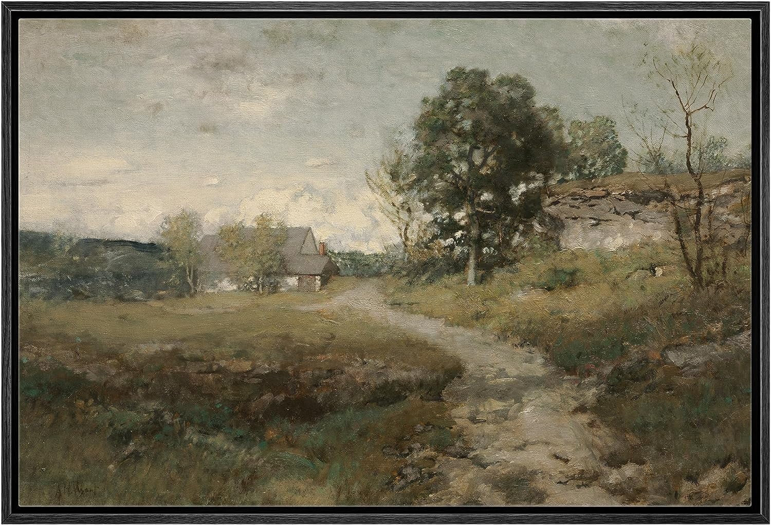 PixonSign Framed Canvas Print Wall Art Country Village Rustic Rural Landscape Nature Wilderness I... | Walmart (US)