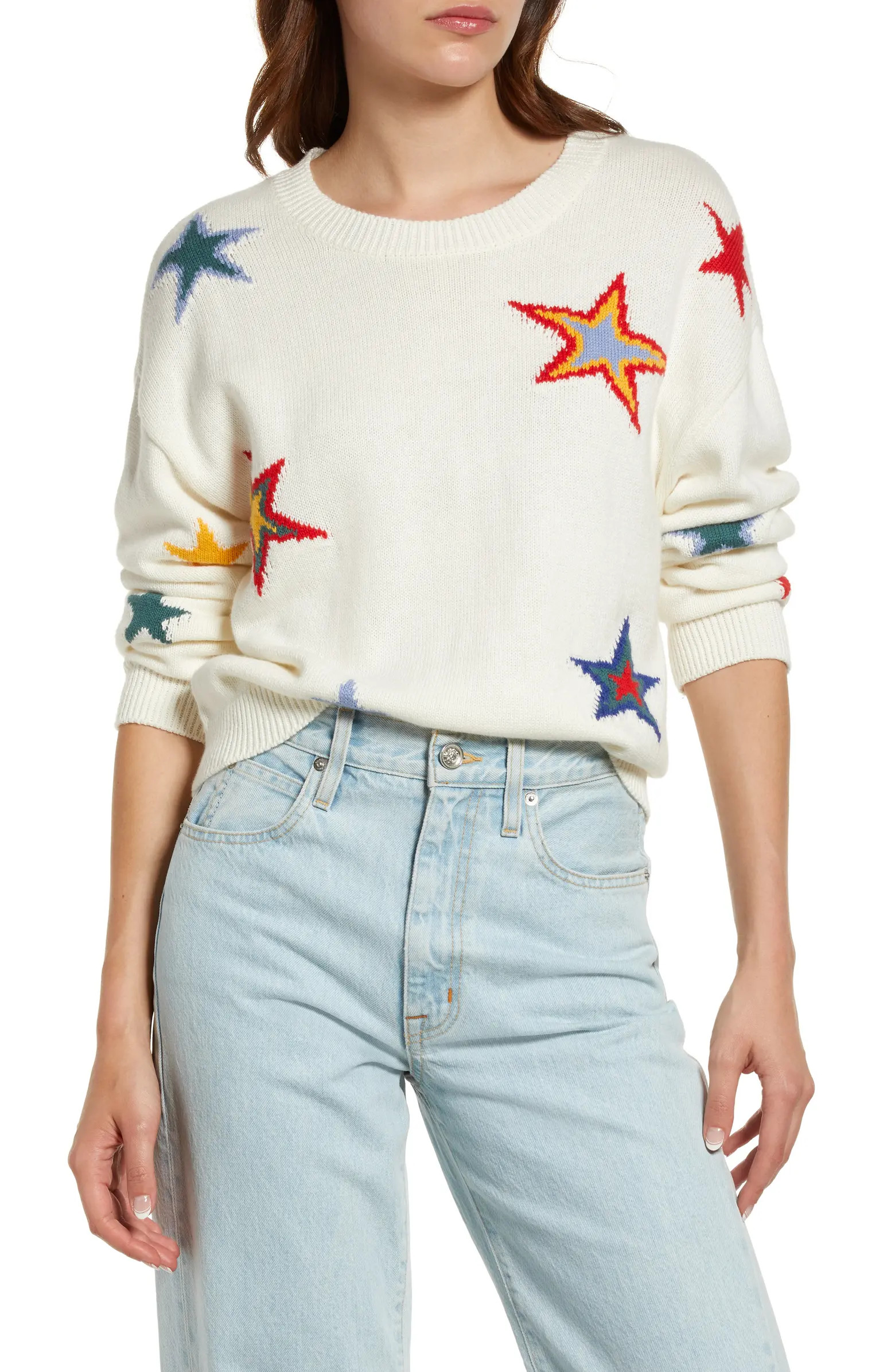 Perci Star Cotton & Cashmere Intarsia Sweater | Nordstrom