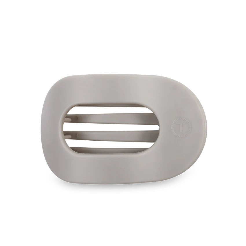 [Teleties] Medium Flat Round Clip- Silver Flames | Ruthie Grace
