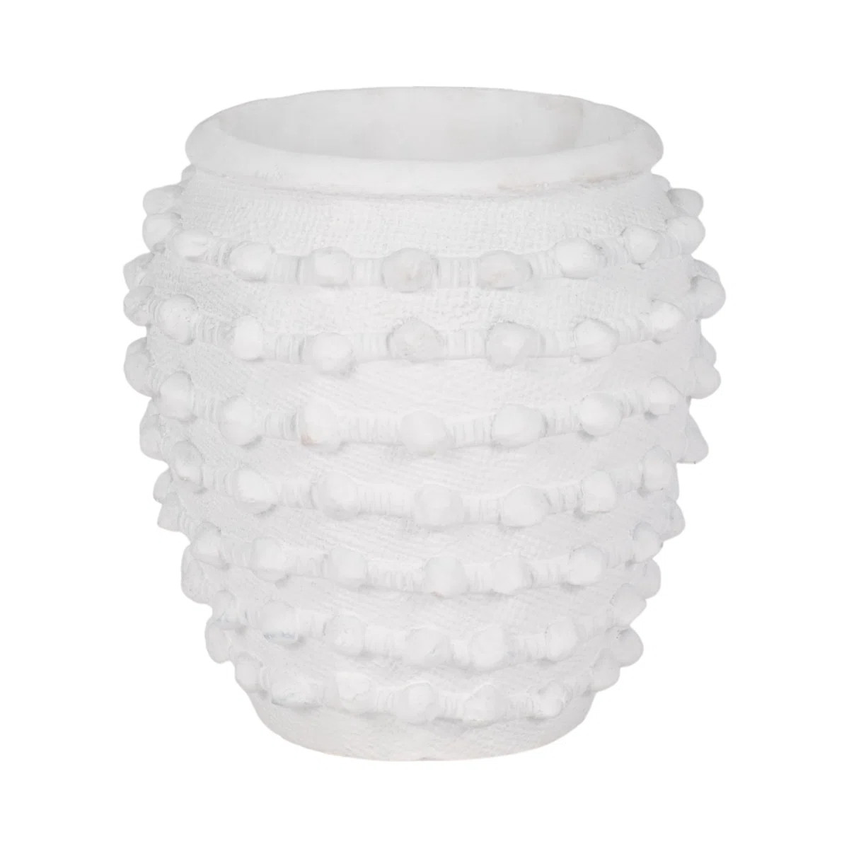 Stoneware Ceramic Planter with Raised Textured Surface and Rounded Edge Design - Contemporary Dec... | Wayfair North America