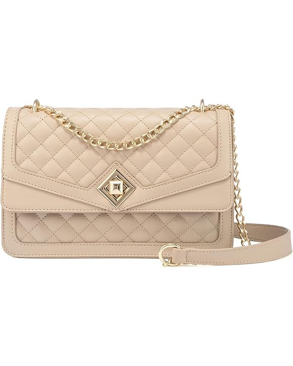LOVEVOOK Crossbody Bags for Women Leather Quilted Shoulder Bag with Chain Strap Trendy Clutch Sat... | Amazon (US)