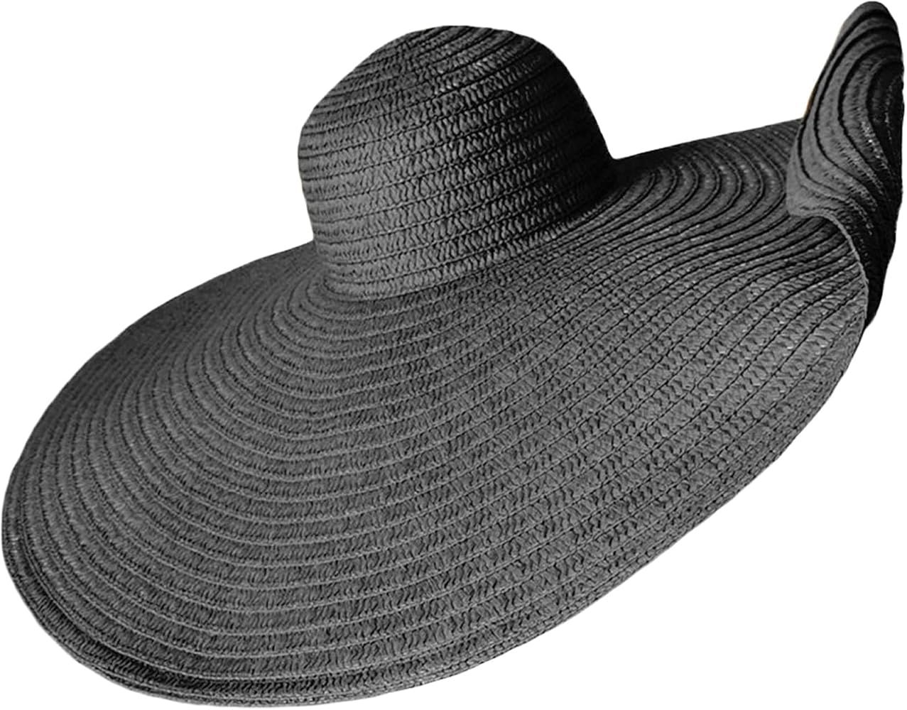 Women's Wide Brim Straw Hat, Beachwear Sun Hat UV Protection Roll Up Floppy Beach Hat for Summer ... | Amazon (US)