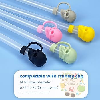 Skull Straw Covers Cap for Stanley Cup, 10mm Straw Covers Cap for Stanley Tumblers Accessories, R... | Amazon (US)