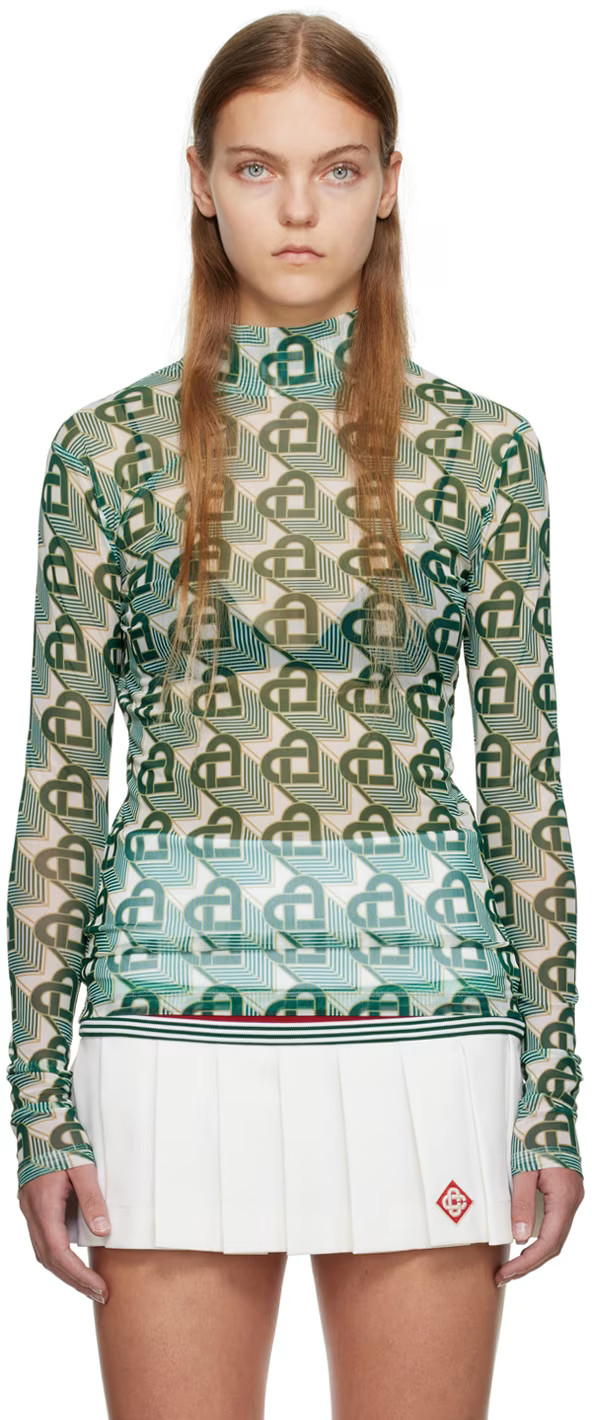 Green Heart Monogram Long Sleeve T-Shirt | SSENSE