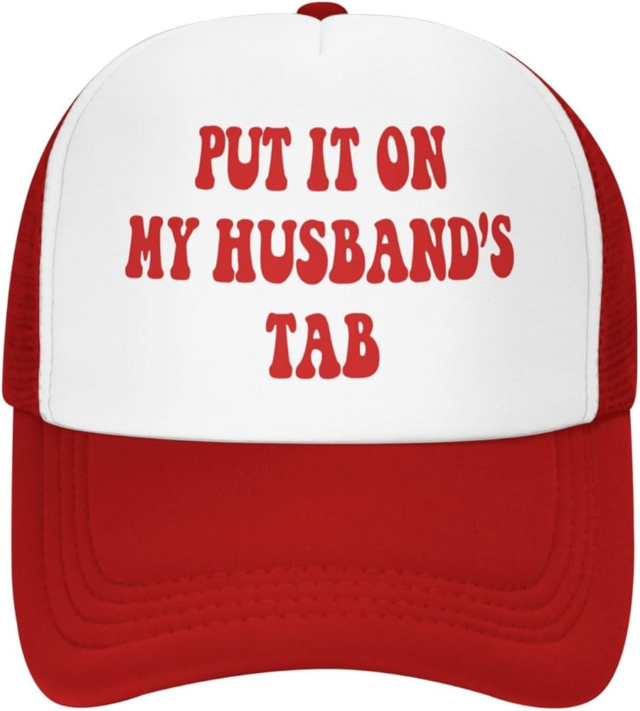 Put It On My Husbands Tab Trucker Hat Father's Day Valentine's Day Mesh Hat Black Men Women Baseb... | Amazon (US)