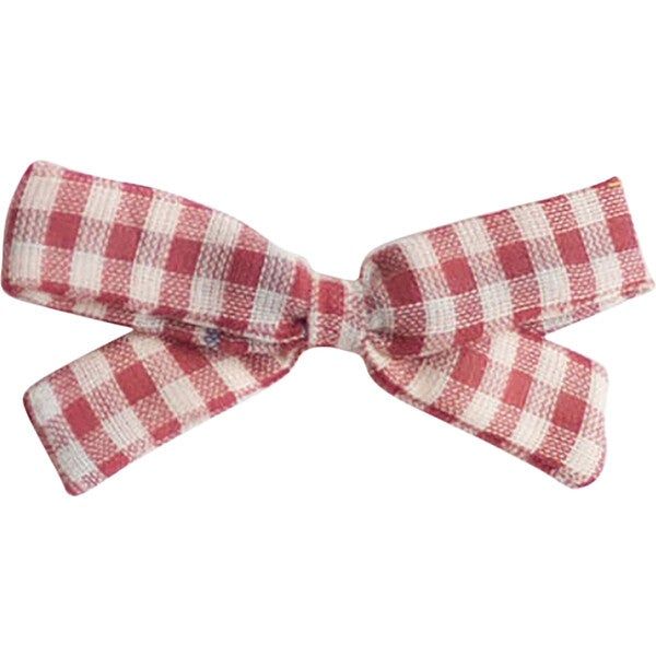 Small Bow Clip, Red Chex | Maisonette