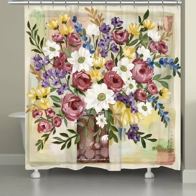 Autaugaville Floral Single Shower Curtain | Wayfair North America