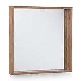 Simpli Home Armand 25 inch x 25 inch Square Transitional Décor Mirror in Natural Stain | Amazon (US)