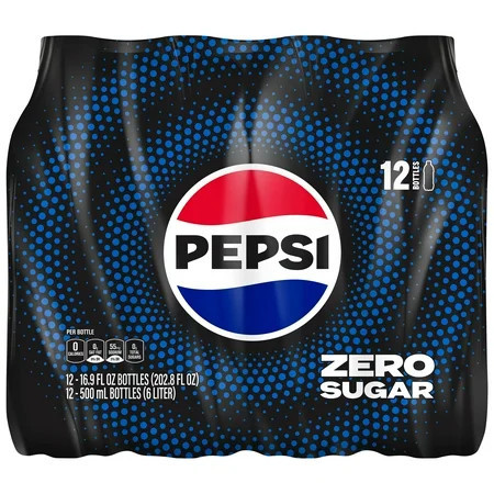 Pepsi Cola Zero Sugar Soda Pop, 16.9 fl oz, 12 Pack Bottles | Walmart (US)
