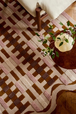 Tufted Wool Geometric Scalloped Rug | Anthropologie (US)