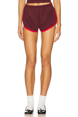 Lovers and Friends Adina Short in Burgundy & Red from Revolve.com | Revolve Clothing (Global)
