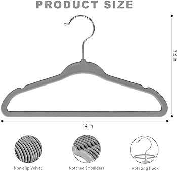 BAGAIL Kids Velvet Hangers 14” Inch Children's Clothes Hangers Non-Slip Baby Hangers for Infant... | Amazon (US)