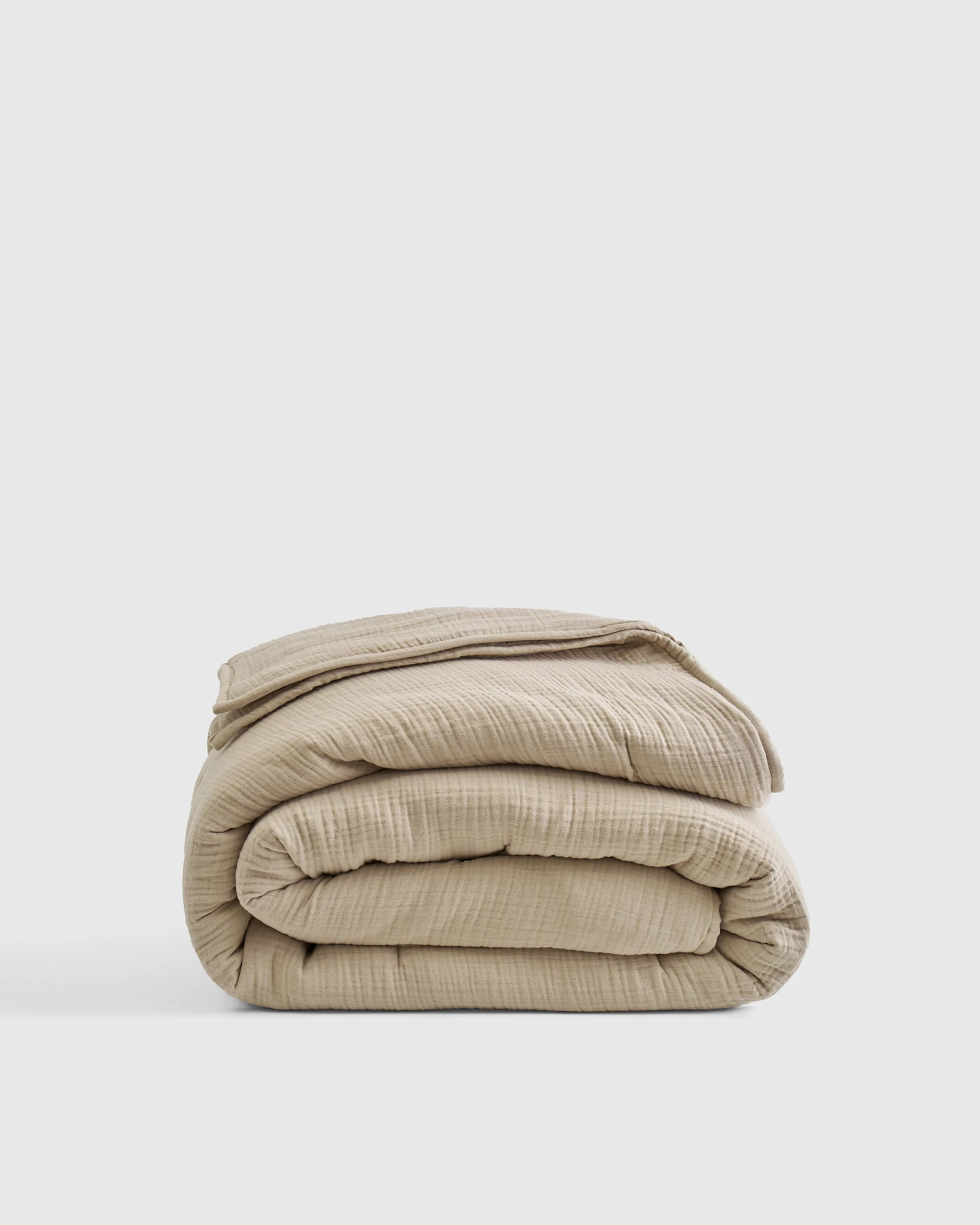 Quince | Organic Airy Gauze Quilt in Fog Grey, Size Twin, Cotton | Quince