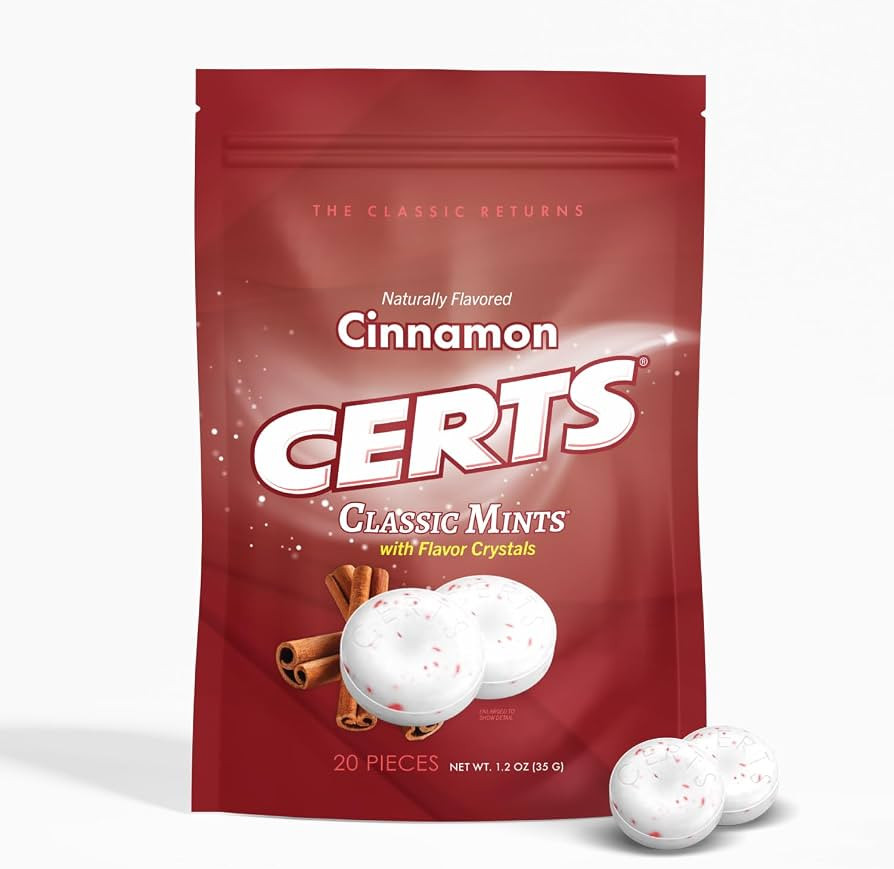 Certs Mints - Classic Fresh Breath Mint, Cinnamon, Sugar Free, 20 Count | Amazon (US)