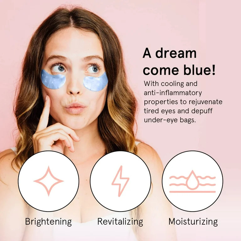 Grace & Stella Illuminating Under Eye Mask - Blue 6 pairs - Gel Eye Patches for Dark Circles, Puf... | Walmart (US)