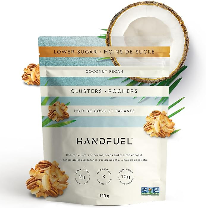 Handfuel Coconut Pecan Clusters, Hand Roasted Candied Pecans, 2g of Protein, Keto Friendly Snack,... | Amazon (CA)