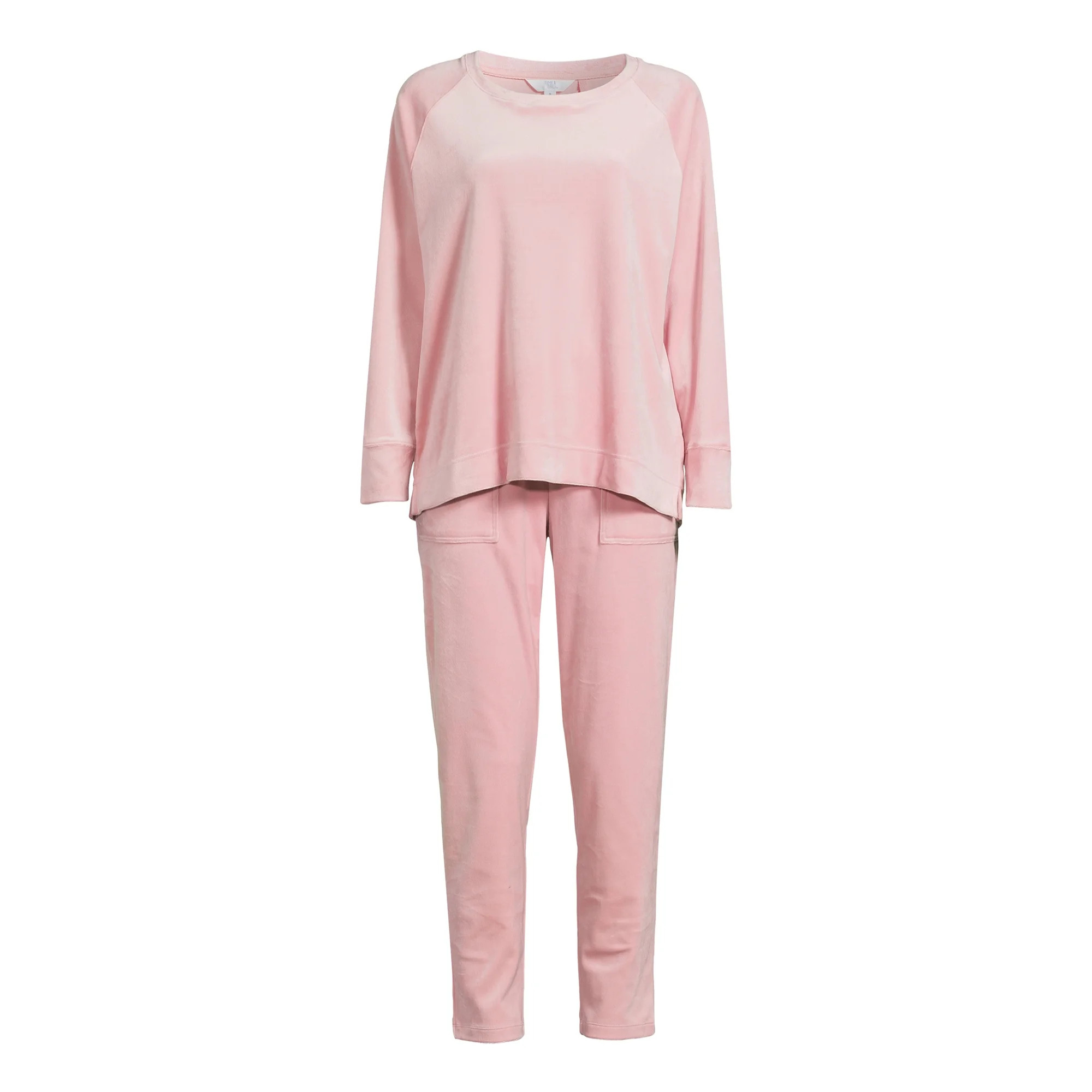 Time and Tru Women's Velour Top and Pants Set, 2-Piece, Sizes S-XXXL | Walmart (US)