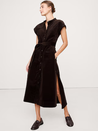 Corduroy Midi Shirt Dress | Banana Republic (US)