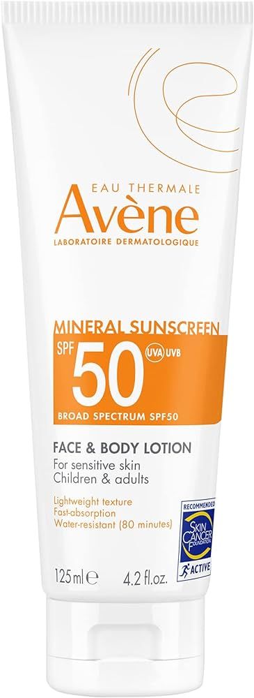 Eau Thermale Avène Mineral Sunscreen Broad Spectrum SPF 50 Face and Body Lotion 4.23 fl. Oz. | Amazon (US)