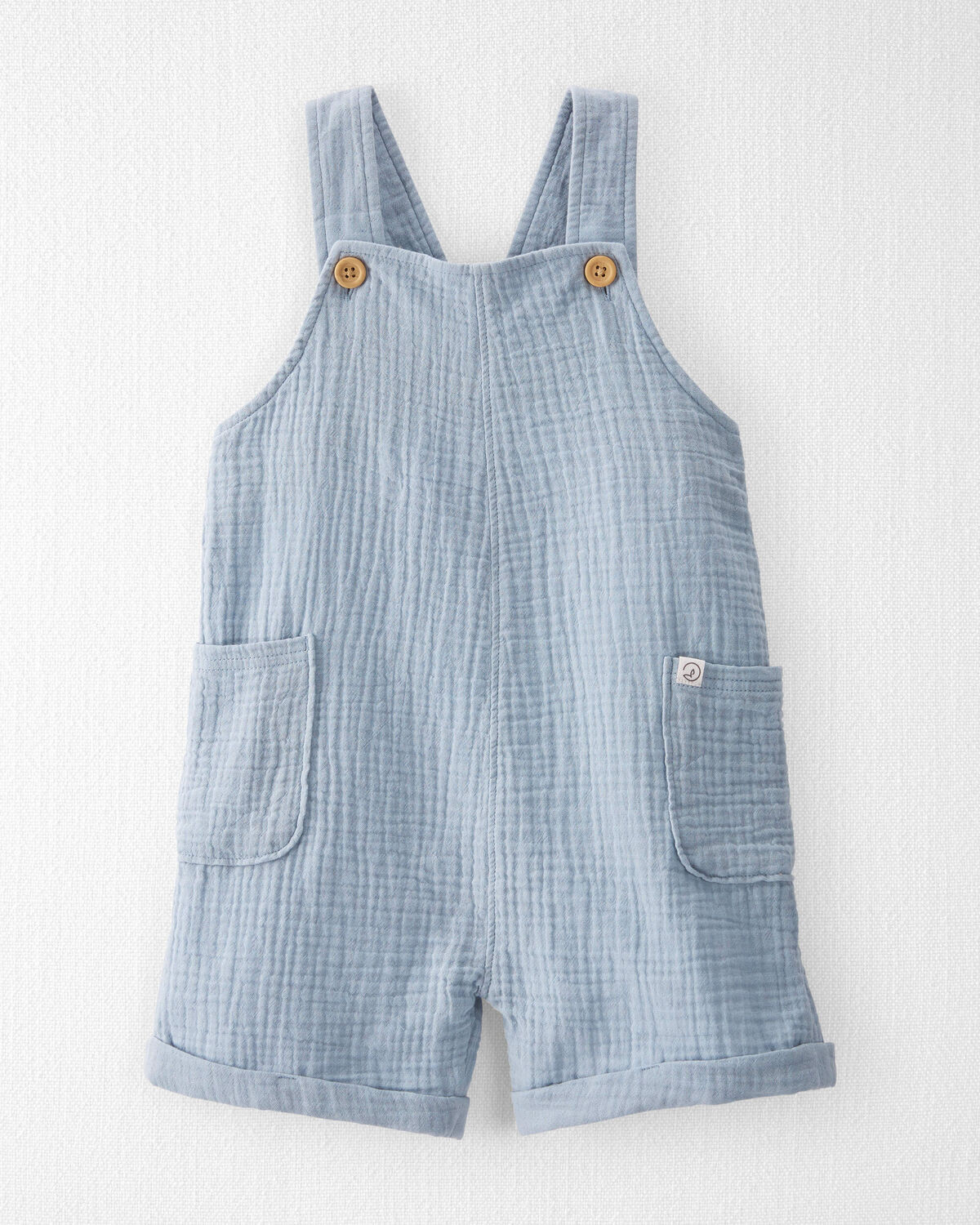 Toddler Organic Cotton Gauze Shortalls in Seal Blue - Little Planet | Carter's | Carter's Inc