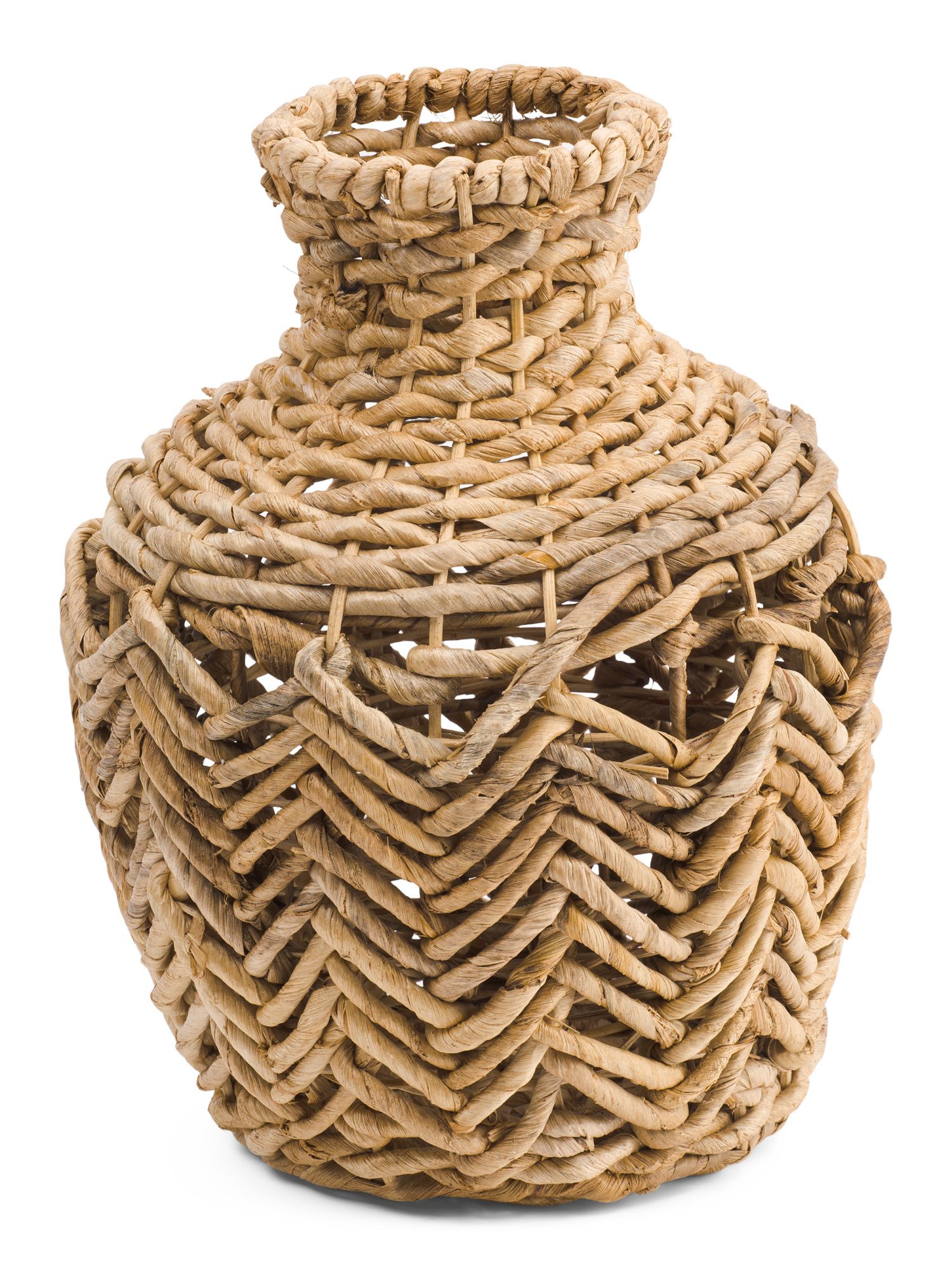 Chevron Rattan Woven Floor Vase | TJ Maxx