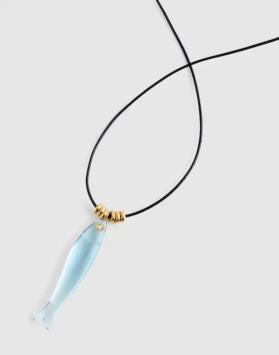 Fish Charm Leather Cord Necklace | Madewell