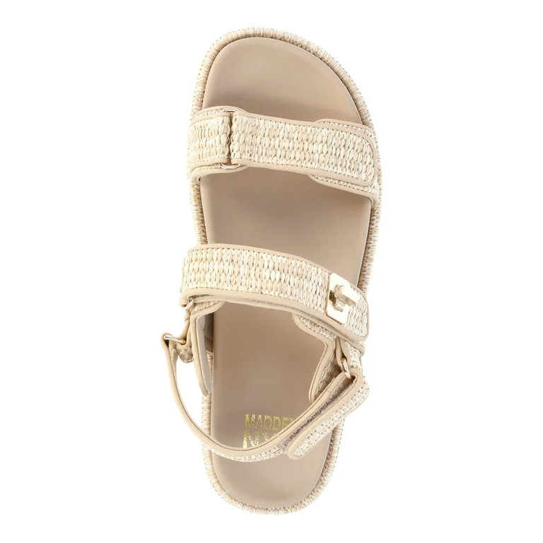 Madden NYC Women’s Raffia Flatform Sandals with Adjustable Straps | Walmart (US)