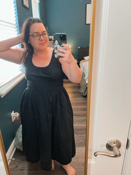 I ordered this LOFT black cotton dress on a whim and really like it! It’s long but a light fabric with flattering smocking at the waist. True to size and available in petites!

#LTKSeasonal #LTKSaleAlert #LTKStyleTip