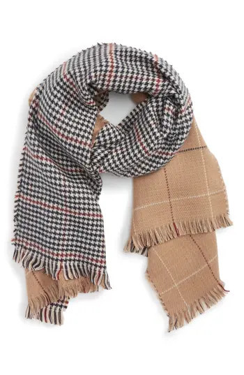 Women's Bp. Reversible Houndstooth & Grid Scarf | Nordstrom