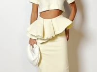 OCEAN BREEZE RUFFLE DETAIL STRETCH LINEN MAXI SKIRT | AKIRA