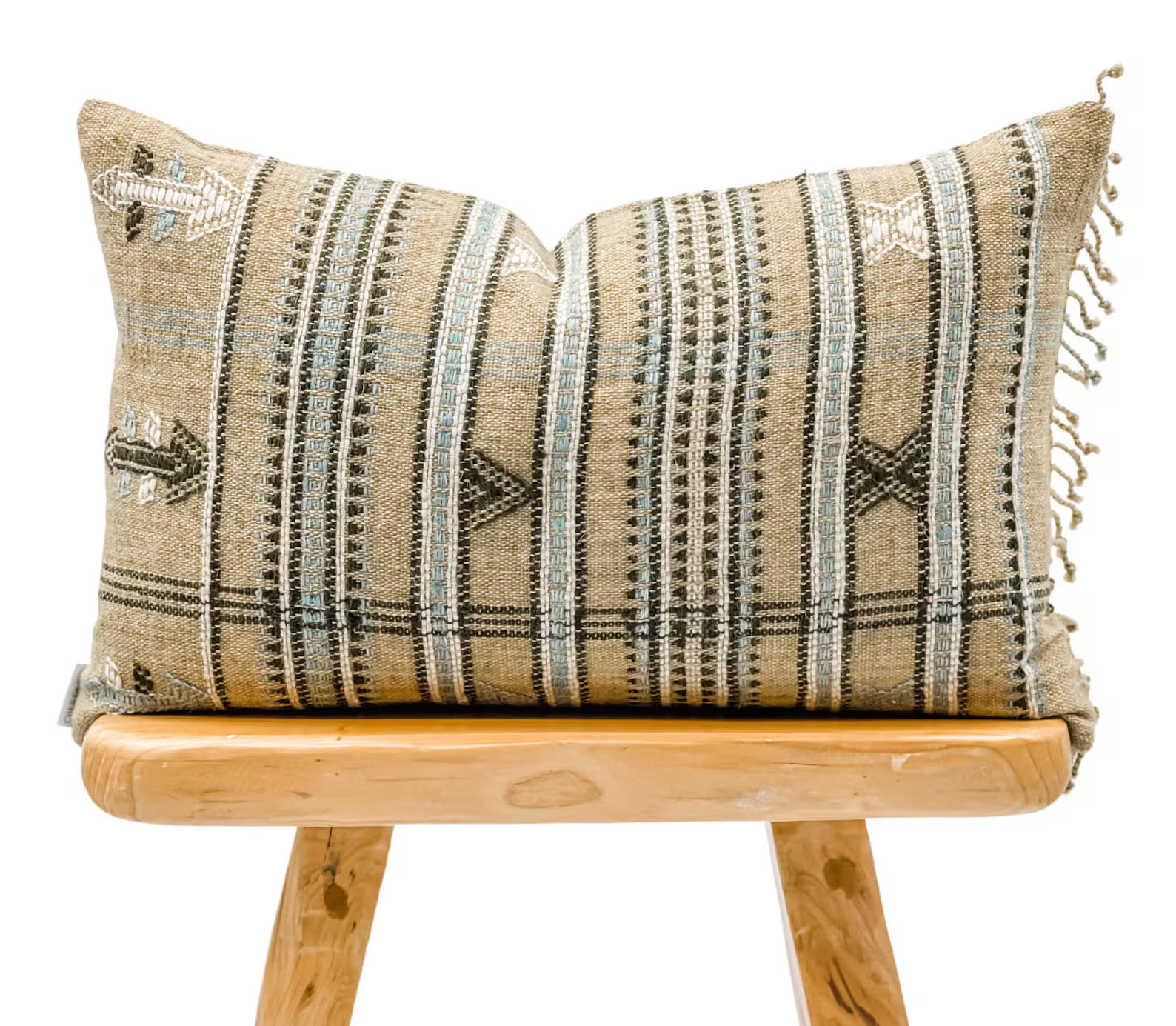 Lumbar Pillow Cover, Indian Wool Pillow Cover, Tan Beige Wool Pillow, Tan Beige Pillow Cover 14x2... | Etsy (US)