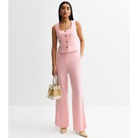 Women's Pink Linen Blend Wide Leg Trousers New Look | New Look (UK)