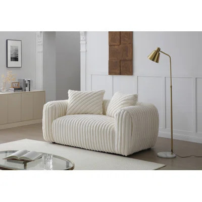 Kofi F9CA4847F43E432EB533C61283D35AA0 Loveseat , White | Wayfair North America