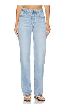 LEVI'S Ribcage Full Length Jeans in Blasted Stone Clean from Revolve.com | Revolve Clothing (Global)