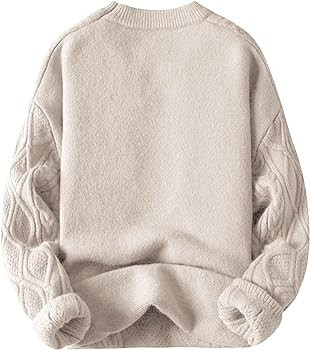 Aelfric Eden Oversized Knit Sweater Solid Vintage Pullover Sweater Unisex Woven Crewneck Knitted ... | Amazon (US)