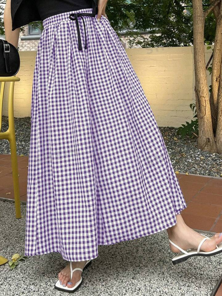 DAZY Buffalo Plaid Wide Leg Pants | SHEIN USA | SHEIN