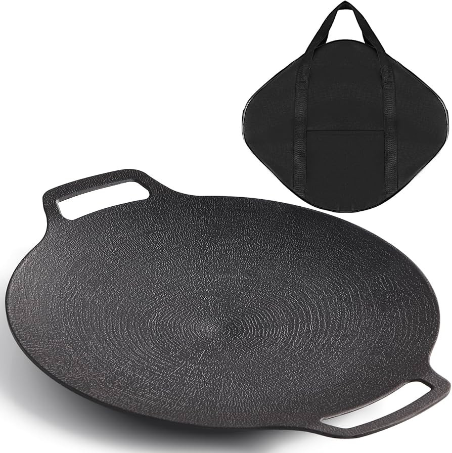 Korean Grill Pan with Nonstick 6-Layer Coating, 13" Round BBQ Griddle with Bag, Compatible for In... | Amazon (US)