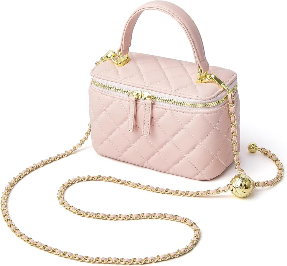 DORIS&JACKY Small Leather Crossbody Purse for Women Mini Top Handle Box Bag | Amazon (US)