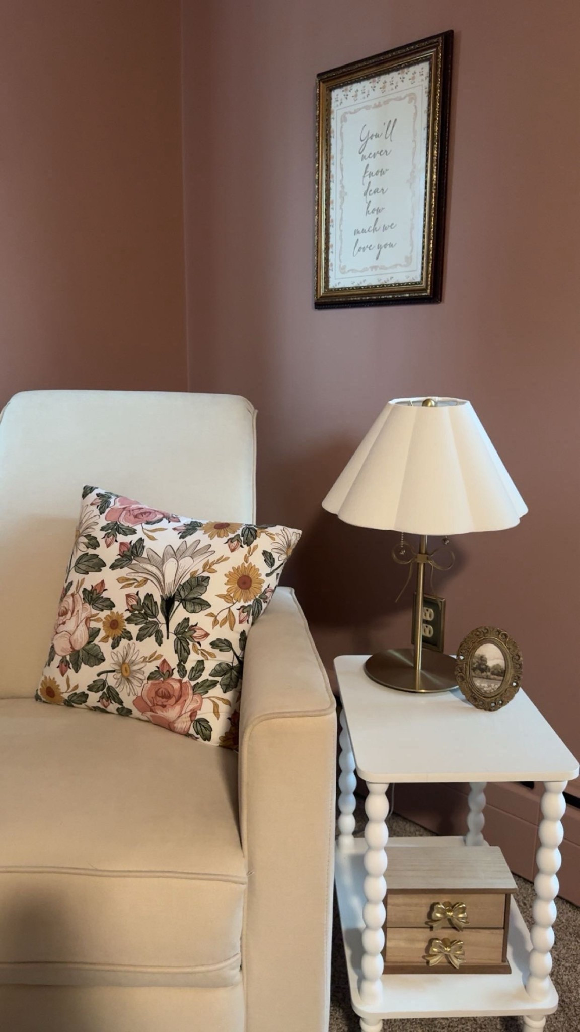 Nursery 
Nursery finds 
Bow lamp 
Pottery barn dupe 


