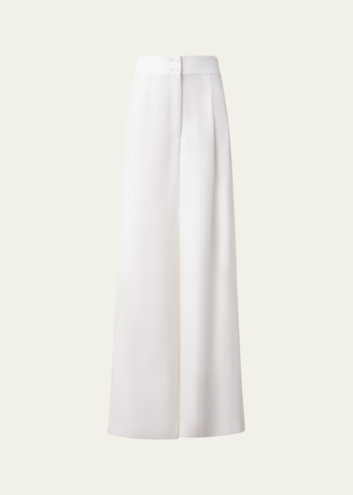 Akris punto Florence Pleated Linen Wide-Leg Pants | Bergdorf Goodman