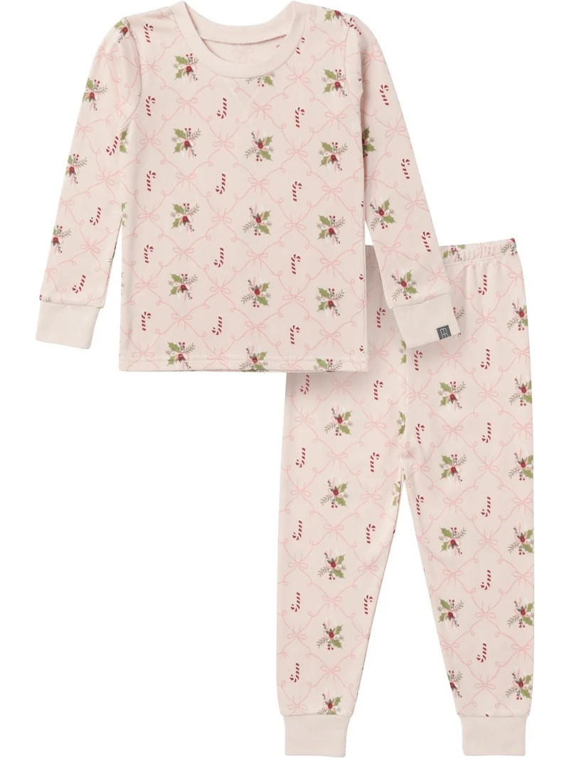 Modern Moments by Gerber Gender Neutral Tight Fitting Christmas Pajama Set, 2-Piece, Sizes 12 Mon... | Walmart (US)